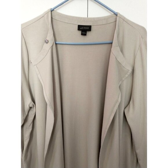 J. Jill Wearever Overlap Cardigan Truffle Beige Long Sleeve Womens Sweater - L - Picture 4 of 7